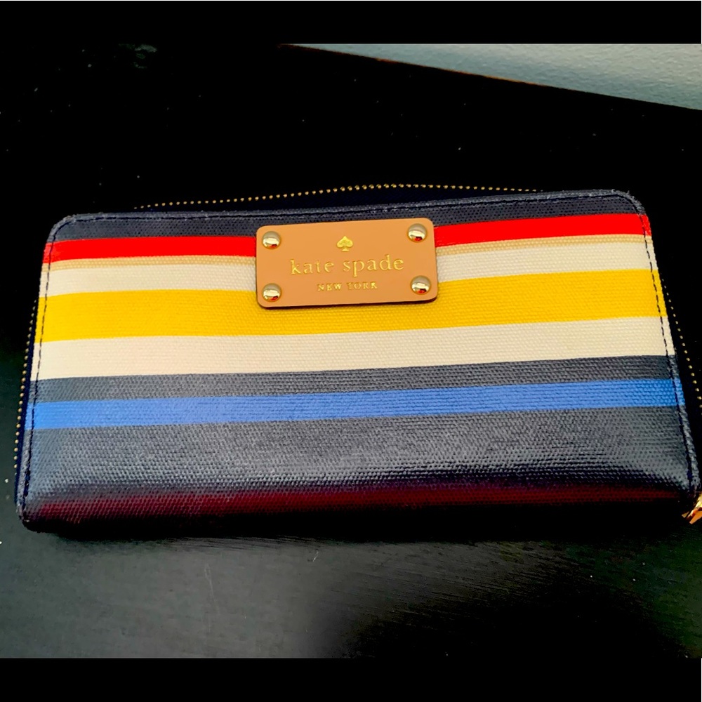 Kate Spade Stripe Zip Around Wallet